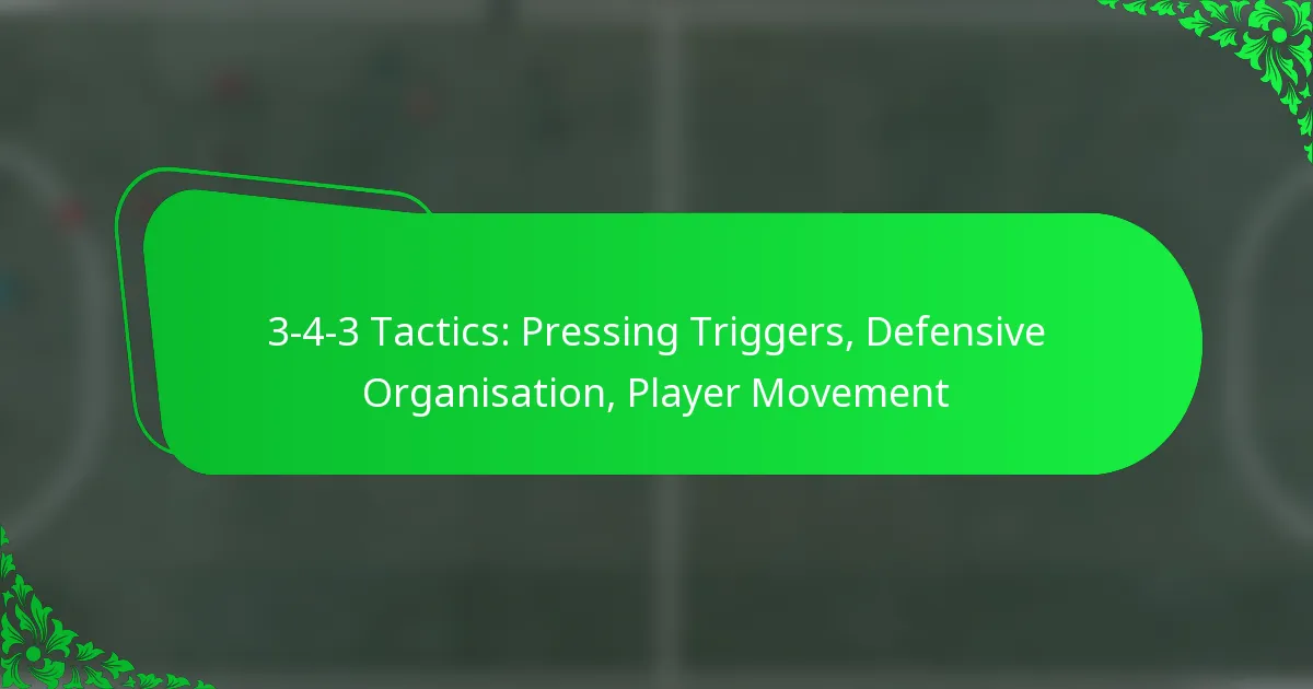 3-4-3 Tactics: Pressing Triggers, Defensive Organisation, Player Movement